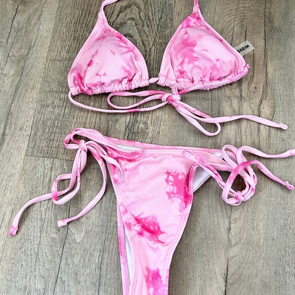 SHEIN pink tie dye bikini set size S. - Picture 4 of 6